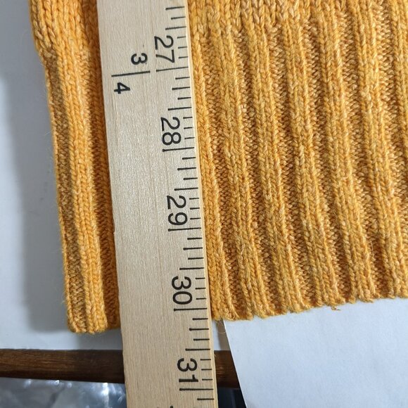 David Benjamin Yellow Pullover Silk Blend Sweater Deep V Neck Long Sleeve Large - Picture 11 of 12